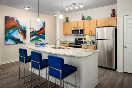Kitchen at Spanish Fort Town Center Apartments in Spanish Fort, AL