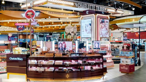 Charlotte Tilbury Beauty and Makeup Counter at Luton Airport Terminal