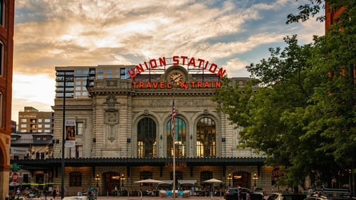 Exterior street view of Denver Union Station.