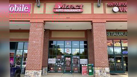 Direct Auto Insurance storefront located at  5025 N Tryon St, Charlotte