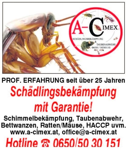 A-cimex e.U. Schädlingsbekämpfung & Taubenabwehr 4040