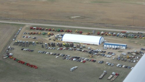 Aerial view of Ophus Auction Company auction location