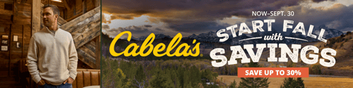 Save up to 30% at the Cabela's Fall Savings Sale