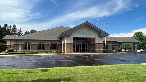 Front entry of Prevail Bank -Medford