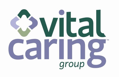 VitalCaring Group logo for home health and hospice care services.