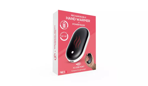 menkind power bank and hand warmer in red packaging