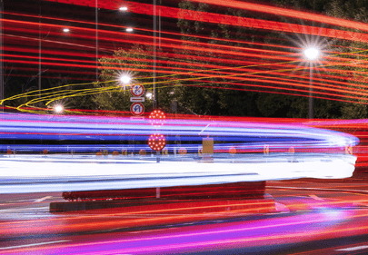 blurred street lights