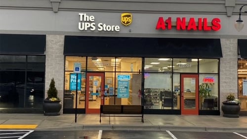 UPS Store in Milestone Shopping Center, Germantown MD, 20876.