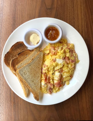 Breakfast Smoked Salmon and Scrambled Eggs for our our world-famous weekend brunch in NYC