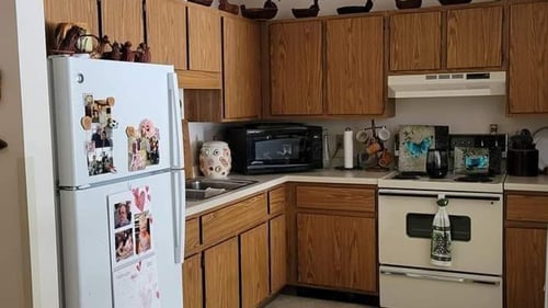 interior photo of an apartment kitchen space at Duroy Terrace complex