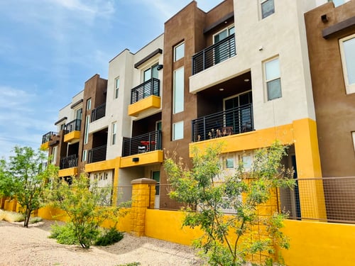 Building exterior view at Scottsdale Hayden Townhomes, Scottsdale, AZ 85257