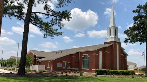 Tomball Texas Stake Center of The Church of Jesus Christ of Latter-day Saints located at 919 Brown Road in Tomball Texas.