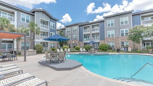 Glimmering Pool at Delray Apartments, Houston, TX