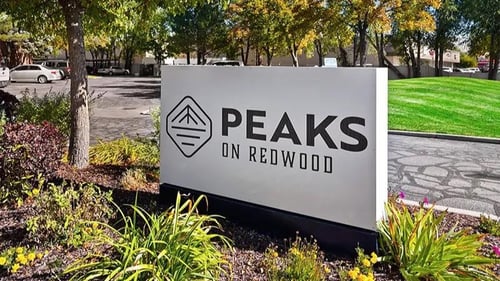 Property Sign at Peaks on Redwood, Salt Lake City, UT