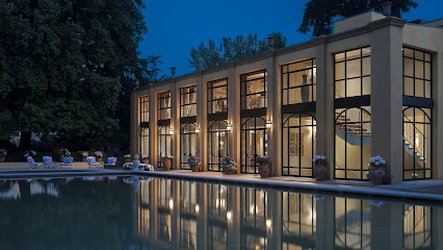 Outside view of the spa and the pool.