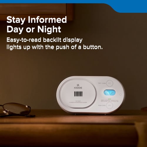 Stay informed day or night. Easy to read backlit display lights up with the push of a button.