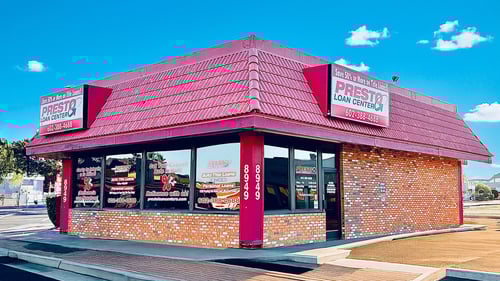 Exterior view of Presto Title Loans just south of Dunlap between North Mountain and the I 17 corridor, serving Sunnyslope, Moon Valley, Royal Palm Park, Uptown, and North Central neighborhoods. Walk in service, quick approvals, same day funding.