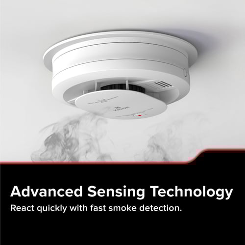 Over 25% Faster Smoke Detection*, *29% faster average smoke detection based on internal testing of smoldering wood fires for Kidde 9th Edition vs. leading competitor 8th Edition products.