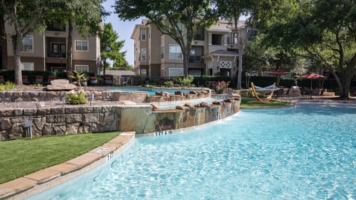 Resort-style Pool at The Brazos Apartments in North Dallas