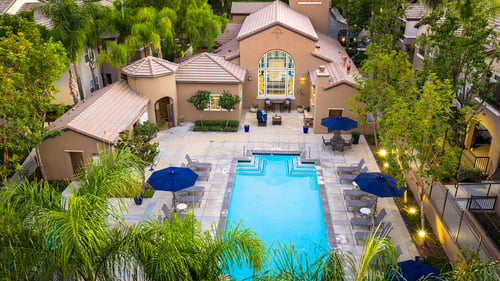 Apartment complex with pool at Sonoma at Mapleton Apartments, Murrieta, CA