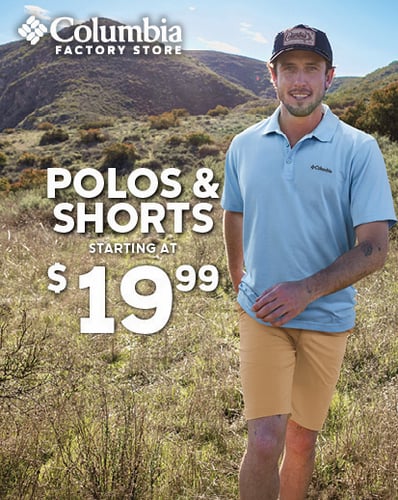 Man in Columbia Polo shirt.