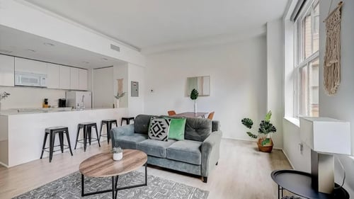 Spacious Living Room with High Ceilings, Lofts at 629, Cleveland, OH