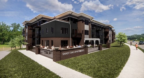 Entrance of Shady Oak Crossing, Rendering, Minnetonka, MN 55343