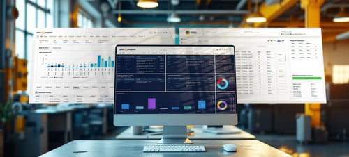 PlanProphet displayed on monitor in a print shop environment