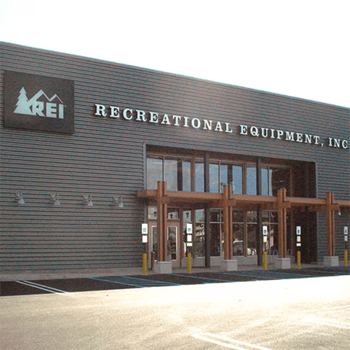 Front of the REI store in East Hanover, New Jersey