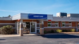 exterior photo to the entrance of Aspirus Kidney Care on the Aspirus Medford Hospital campus in Medford, WI