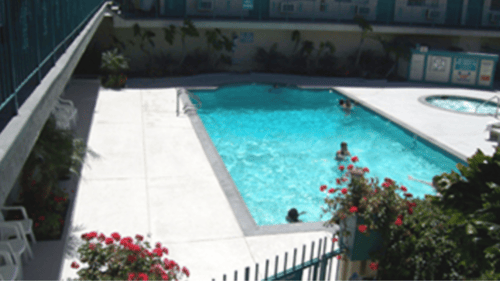 in-ground pool with coating