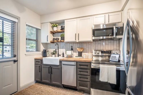 Kitchen at Kiwi & Goji Apartments in East Memphis