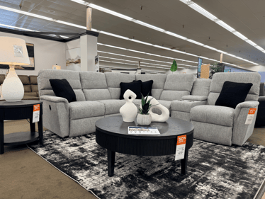 La Z Boy sectional that is customizable. You can have it power or non power with hundreds of fabric options to choose from. Shop great quality and value at Slumberland Furniture in Burlington.