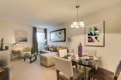 Open Living Room & Dining Room