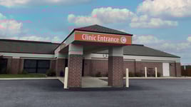 entrance for Aspirus Portage Clinic on the Aspirus Divine Savior campus