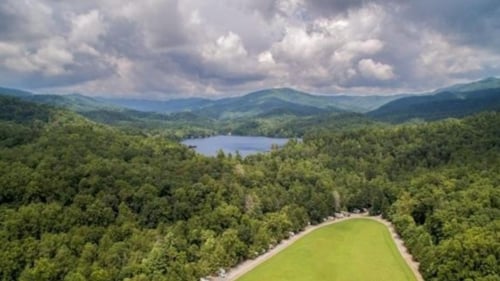 aerial view of campground