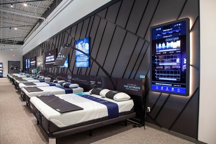 Bloomington Slumberland Furniture Tempur-Pedic mattress wall