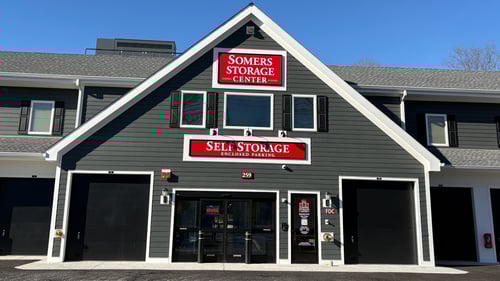 The front of Somers Storage Center, a self storage facility in Somers, NY.