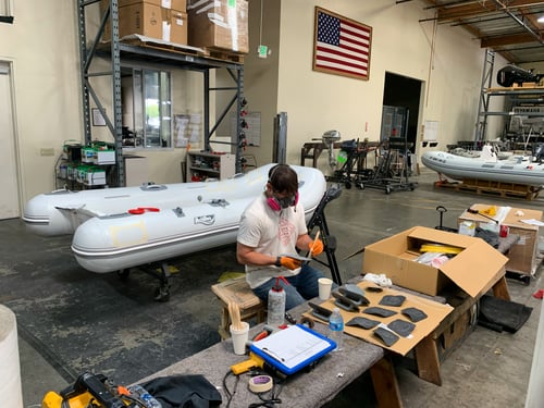 Achilles Inflatable Boat Glue Work