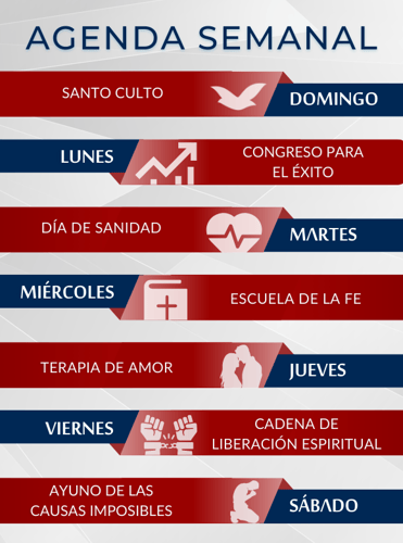 Agenda Semanal de la Iglesia Universal mas cercana a usted