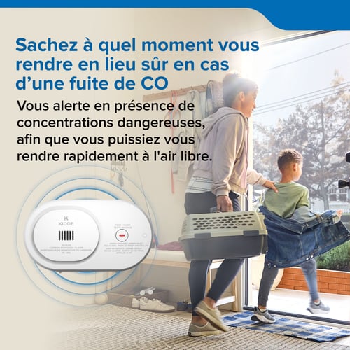 Soyez avertis en cas de niveaux dangereux de monoxyde de carbone pour pouvoir rapidement gagner un endroit où l'air est sain.