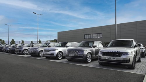 Land Rover Cars Outside Stratstone Land Rover Nottingham Retailer