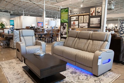 Bloomington Slumberland Furniture power reclining sofa and recliner