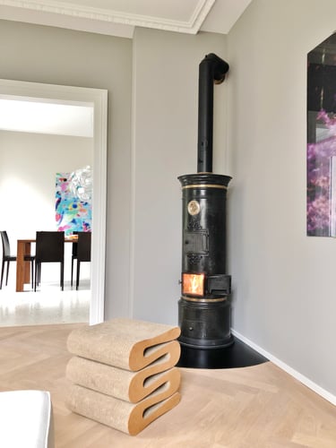 Antiker Zylinderofen in echter Altpatina, Mantel geölt