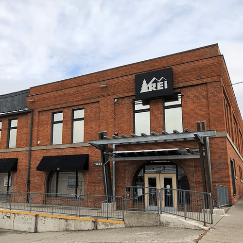 The front of the REI store in Spokane, Washington