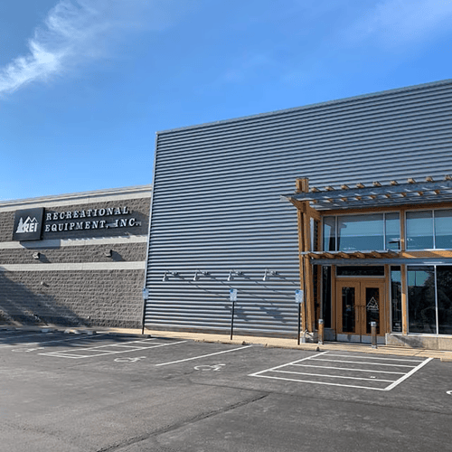 The front of the REI store in Madison, Wisconsin