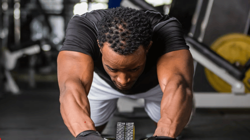 man working out in a gym