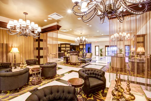 Expansive lobby of the InterContinental New Orleans luxury hotel