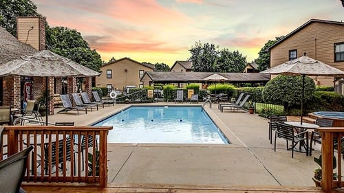 Pool with Chairs at Springhill Apartments, Overland Park, Kansas