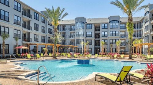 Swimming pool at The Bartram Apartments in Gainesville, FL 32608